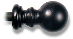 Ball & Collar finial - 16mm fitting  in Matt Black finish